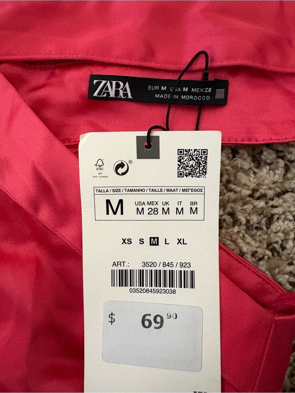 Zara Coral Satin Midi Dress with Cutout Detail - Picture 4 of 4